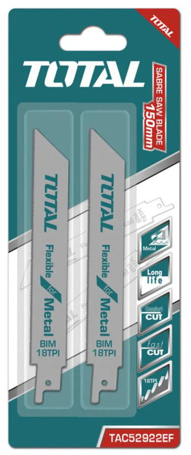 TOTAL TAC52922EF 150mm 18TPI Reciprocating Saw Blade for Metal Total